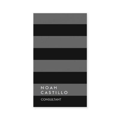Modern Plain Black Grey Striped Trendy Consultant