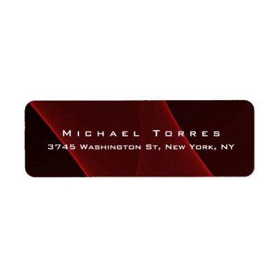 Modern Plain Elegant Trendy Red Brown Abstract Label