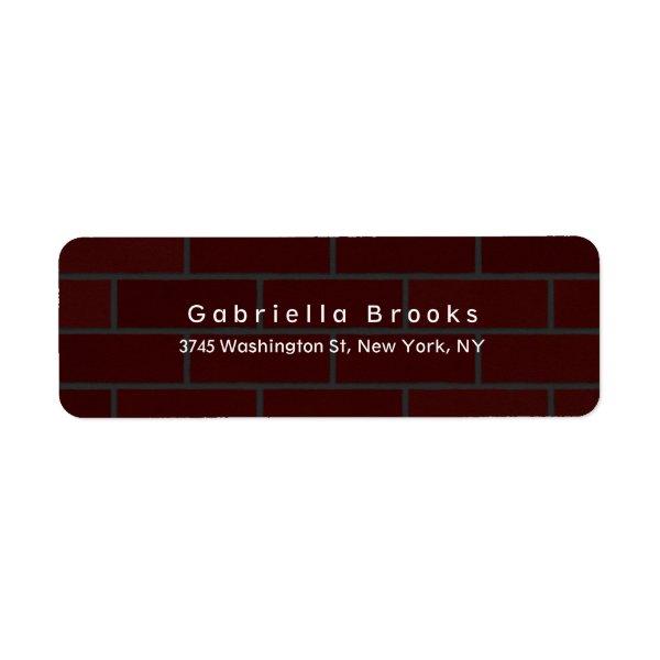Modern Plain Elegant Unique Red Gray Wall Label