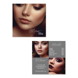 Modern Plain Gray Comp Card Photo Template Classy