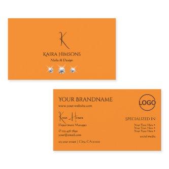 Modern Plain Orange with Monogram Logo and Jewels