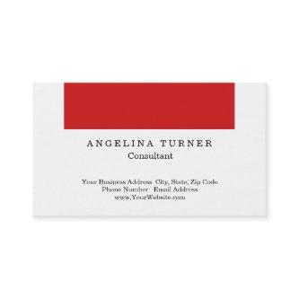 Modern Plain Red White Minimalist Consultant