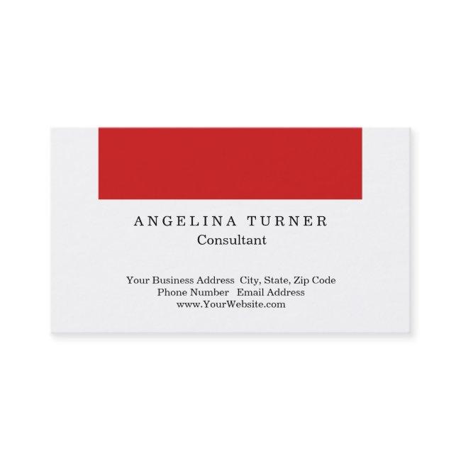 Modern Plain Red White Minimalist Consultant
