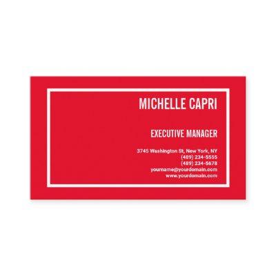Modern Plain Simple Minimalist Red White