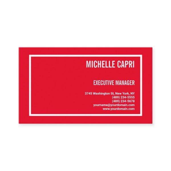 Modern Plain Simple Minimalist Red White
