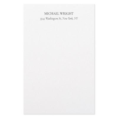 Modern Plain Simple Minimalist Stationery