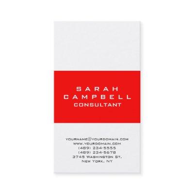 Modern Plain Vertical White Red Unique Clean