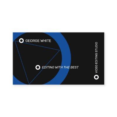 Modern play button minimal black and blue