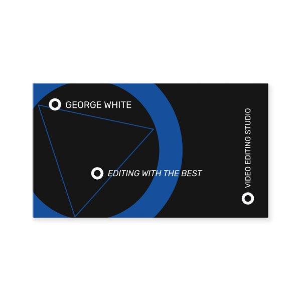 Modern play button minimal black and blue