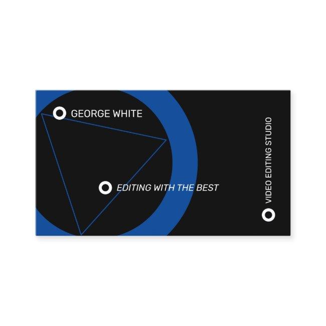 Modern play button minimal black and blue