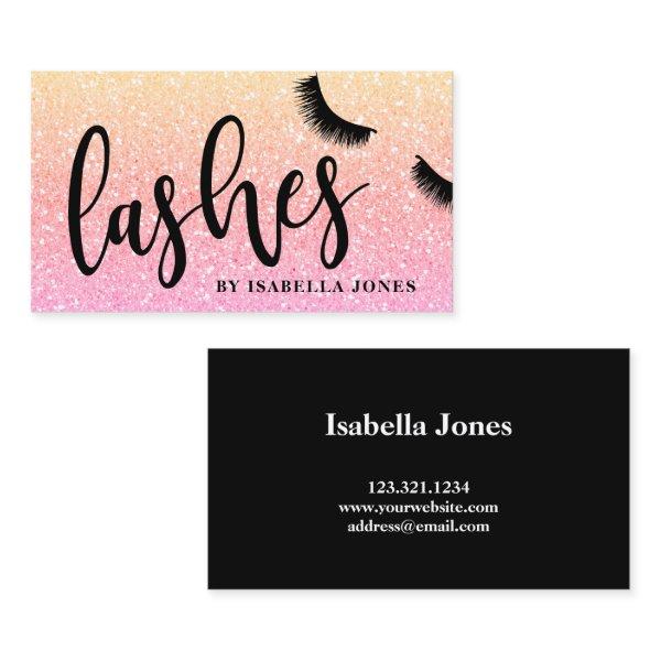 Modern pretty girly bright ombre glitter lashes