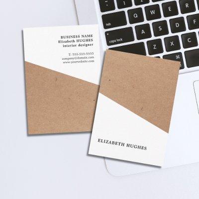 Modern Printed Kraft Paper White Geometric