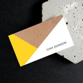 Modern Printed Kraft Paper Yellow White Geometric