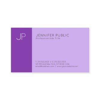 Modern Profesdsional Elegant Violet Monogram Plain