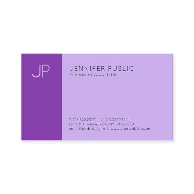 Modern Profesdsional Elegant Violet Monogram Plain