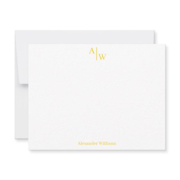 Modern Professional 2 Monogram Basic Bright Yellow Note Card