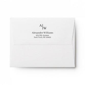 Modern Professional 2 Monogram Initial Basic Chic Envelope