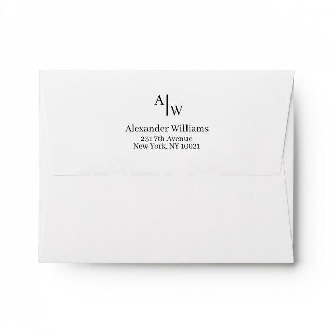 Modern Professional 2 Monogram Initial Basic Chic Envelope