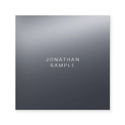 Modern Professional Black And White Elegant Plain Square