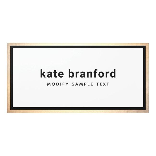 Modern Professional Black Gold Border Door Sign