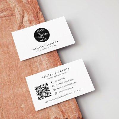 Modern Professional Black & White QR Code Logo
