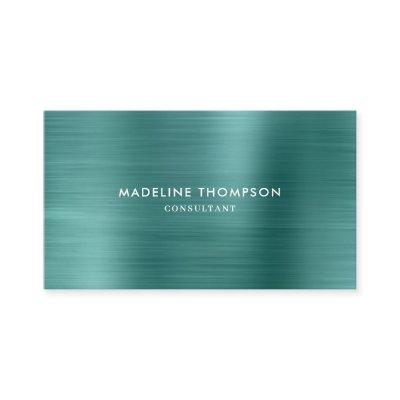 Modern Professional Brushed Metallic Teal Green