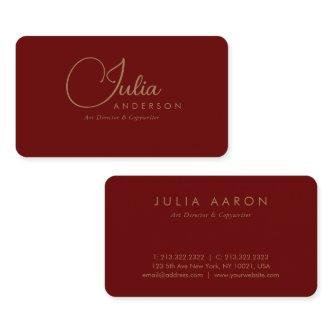 Modern Professional Burgundy and Gold Script