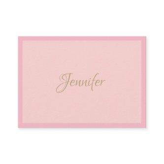Modern Professional Calligraphed Elegant Pink Gold