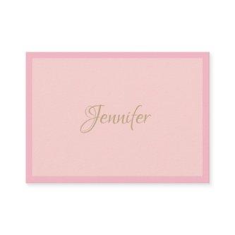 Modern Professional Calligraphed Elegant Pink Gold