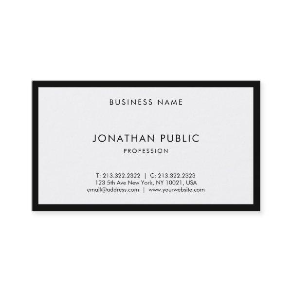 Modern Professional Chic Black White Elegant Plain