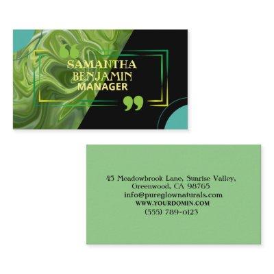 Modern Professional Classic Green Black Stylish