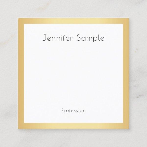 Modern Professional Elegant Gold White Template Square