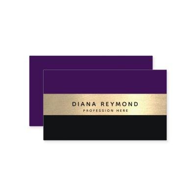 Modern Professional faux gold stripe purple black