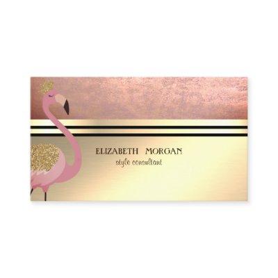 Modern  Professional Gold,Stripes,Pink Flamingo