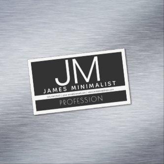 Modern Professional Minimal Design | Black & White  Magnet