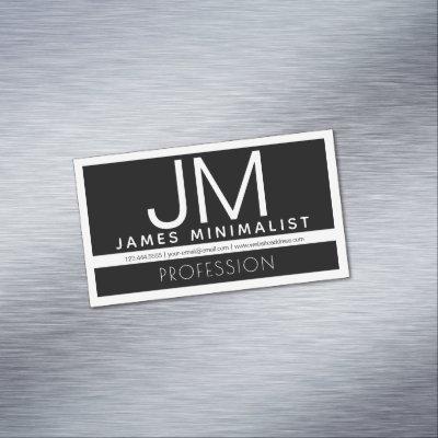 Modern Professional Minimal Design | Black & White  Magnet