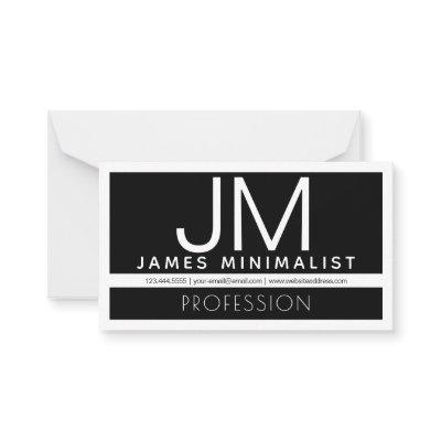 Modern Professional Minimal Design | Black & White Note Card