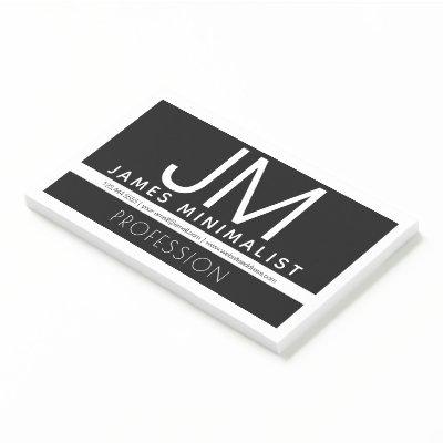 Modern Professional Minimal Design | Black & White Post-it Notes