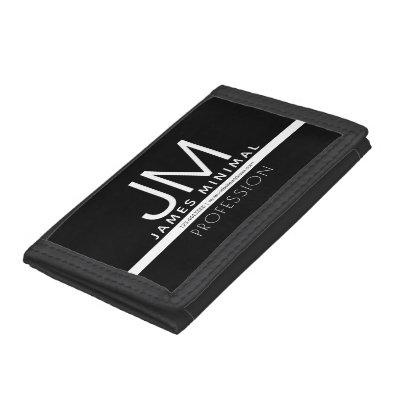 Modern Professional Minimal Design | Black & White Trifold Wallet