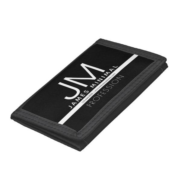 Modern Professional Minimal Design | Black & White Trifold Wallet