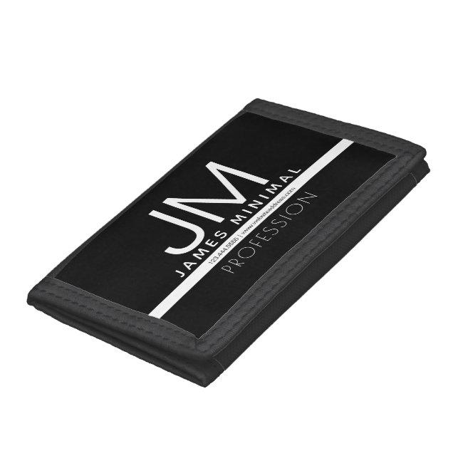 Modern Professional Minimal Design | Black & White Trifold Wallet
