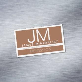 Modern Professional Minimal Design | Brown & White  Magnet