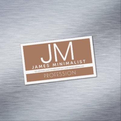 Modern Professional Minimal Design | Brown & White  Magnet