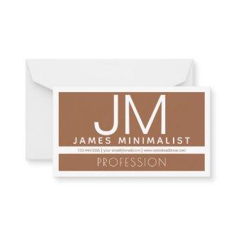 Modern Professional Minimal Design | Brown & White Note Card