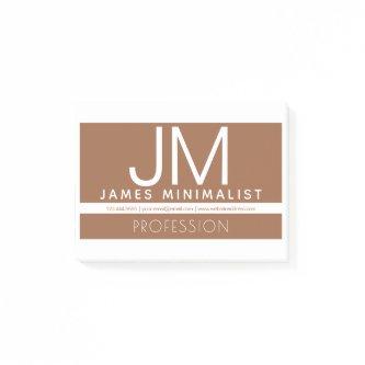 Modern Professional Minimal Design | Brown & White Post-it Notes
