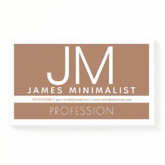 Modern Professional Minimal Design | Brown & White Post-it Notes