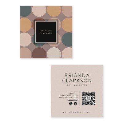 Modern Professional Minimalist Earth Tones Circles Square