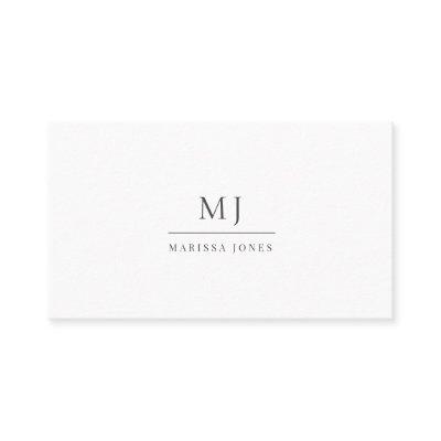 Modern Professional Minimalist Monogram White