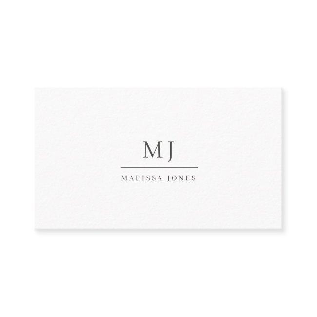 Modern Professional Minimalist Monogram White