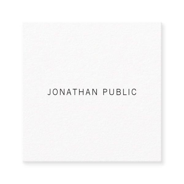 Modern Professional Minimalist Unique Plain Chic Square